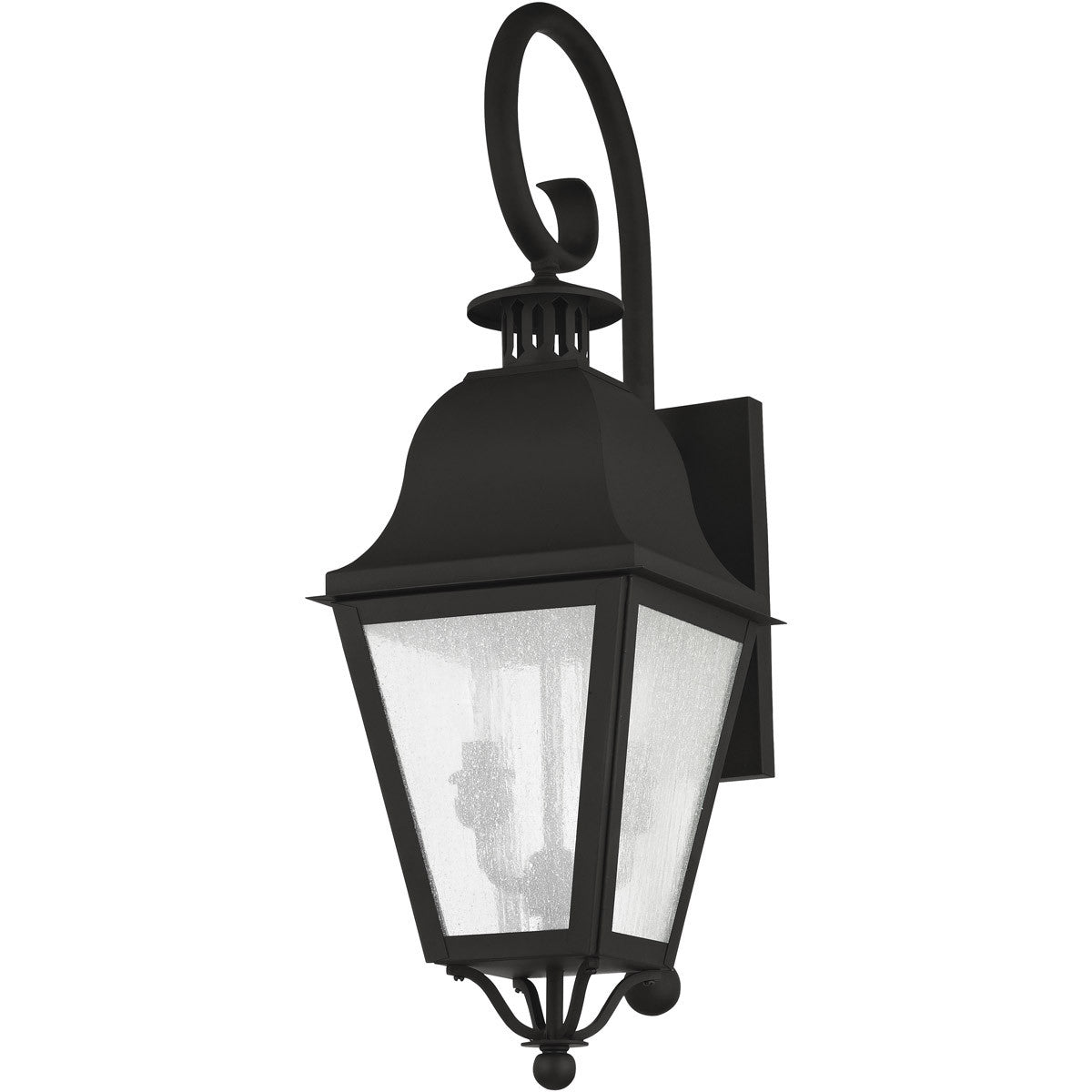 Livex Lighting Amwell Collection 2 Light Black Outdoor Wall Lantern in Black 2551-04