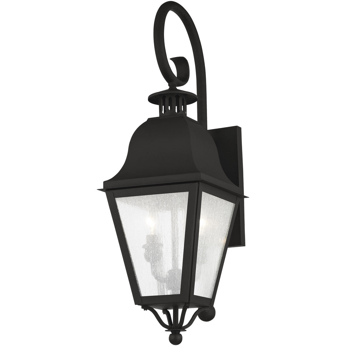 Livex Lighting Amwell Collection 2 Light Black Outdoor Wall Lantern in Black 2551-04