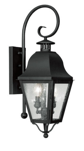 Livex Lighting Amwell Collection 2 Light Black Outdoor Wall Lantern in Black 2551-04