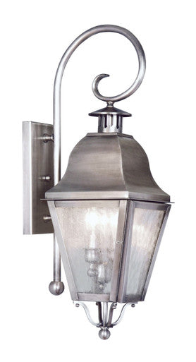 Livex Lighting Amwell Collection 2 Light VPW Outdoor Wall Lantern in Vintage Pewter 2551-29