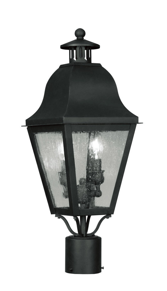 Livex Lighting Amwell Collection 2 Light Black Outdoor Post Lantern in Black 2552-04