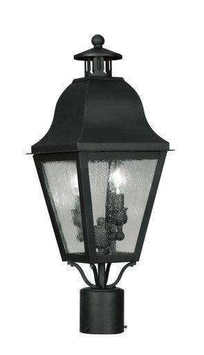 Livex Lighting Amwell Collection 2 Light Black Outdoor Post Lantern in Black 2552-04