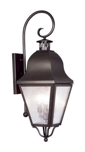 Livex Lighting Amwell Collection 3 Light Bronze Outdoor Wall Lantern in Bronze 2555-07