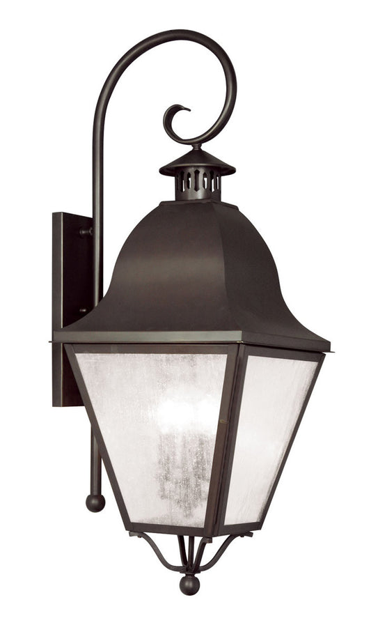 Livex Lighting Amwell Collection 4 Light Bronze Outdoor Wall Lantern in Bronze 2558-07