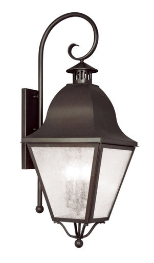 Livex Lighting Amwell Collection 4 Light Bronze Outdoor Wall Lantern in Bronze 2558-07