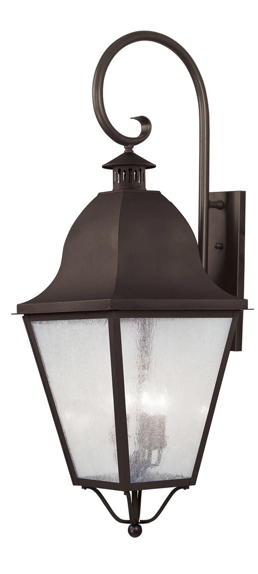 Livex Lighting Amwell Collection 4 Light Bronze Outdoor Wall Lantern in Bronze 2559-07