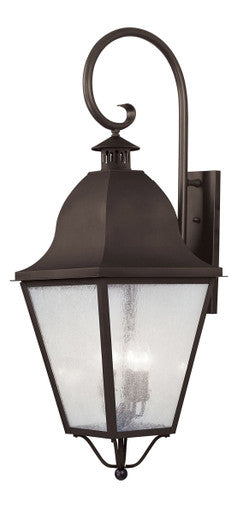 Livex Lighting Amwell Collection 4 Light Bronze Outdoor Wall Lantern in Bronze 2559-07