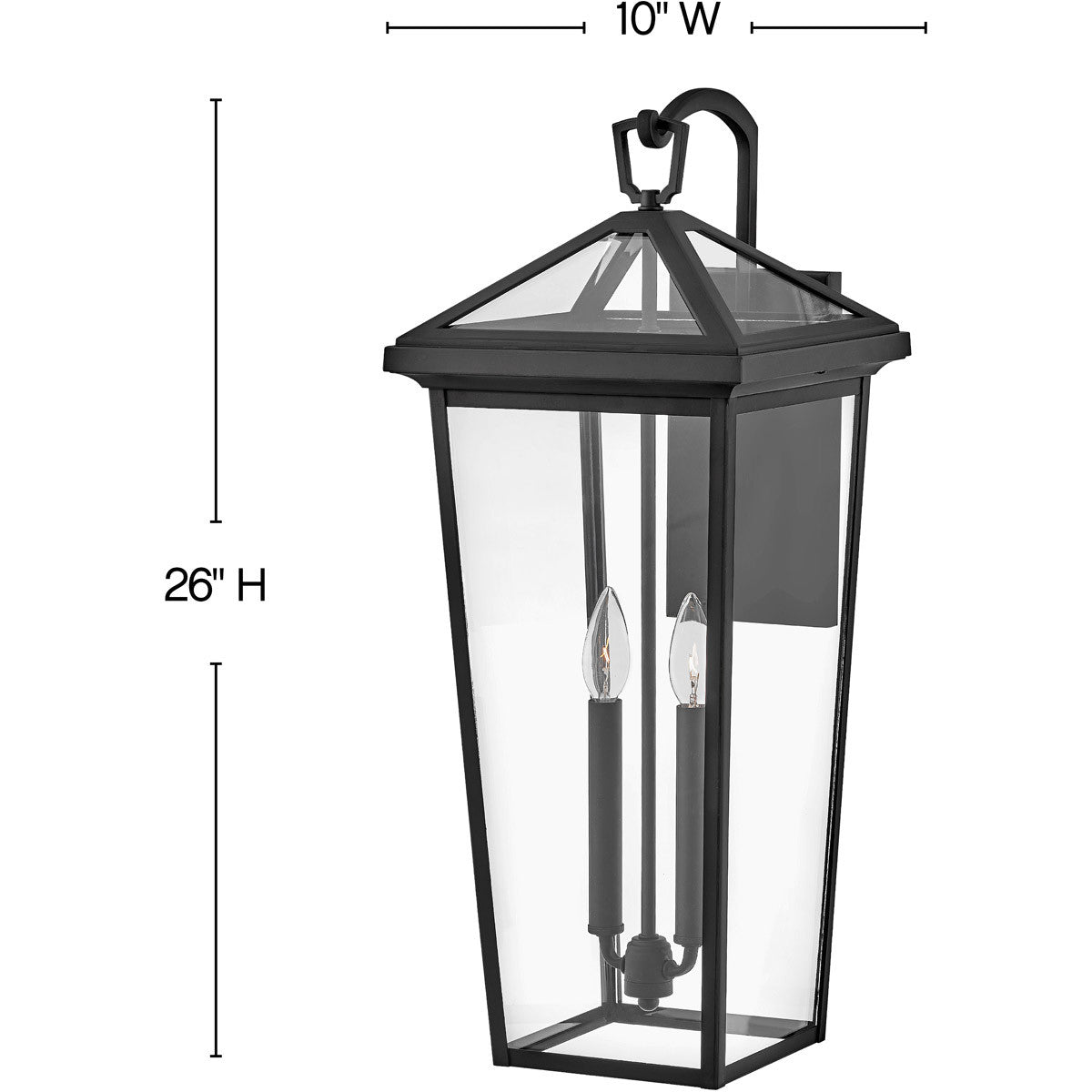 Hinkley Lighting Alford Place Medium Wall Mount Lantern Museum Black 25658MB