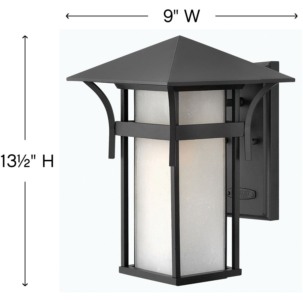 Hinkley Lighting Harbor Medium Wall Mount Lantern Satin Black 2574SK