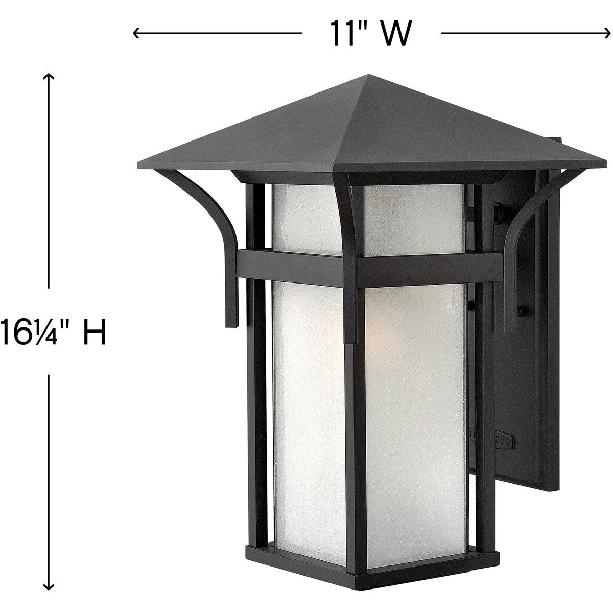 Hinkley Lighting Harbor Large Outdoor Wall Mount Lantern Satin Black 2575SK