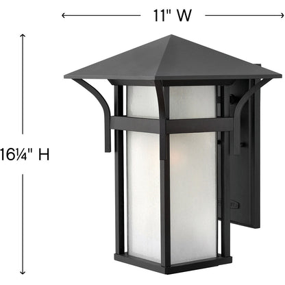 Hinkley Lighting Harbor Large Outdoor Wall Mount Lantern Satin Black 2575SK