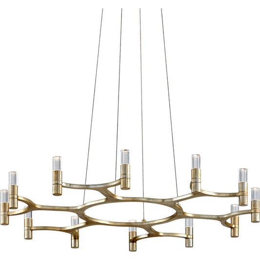 Corbett Lighting Nexus Chandelier in Warm Silver Leaf 258-012-WSL