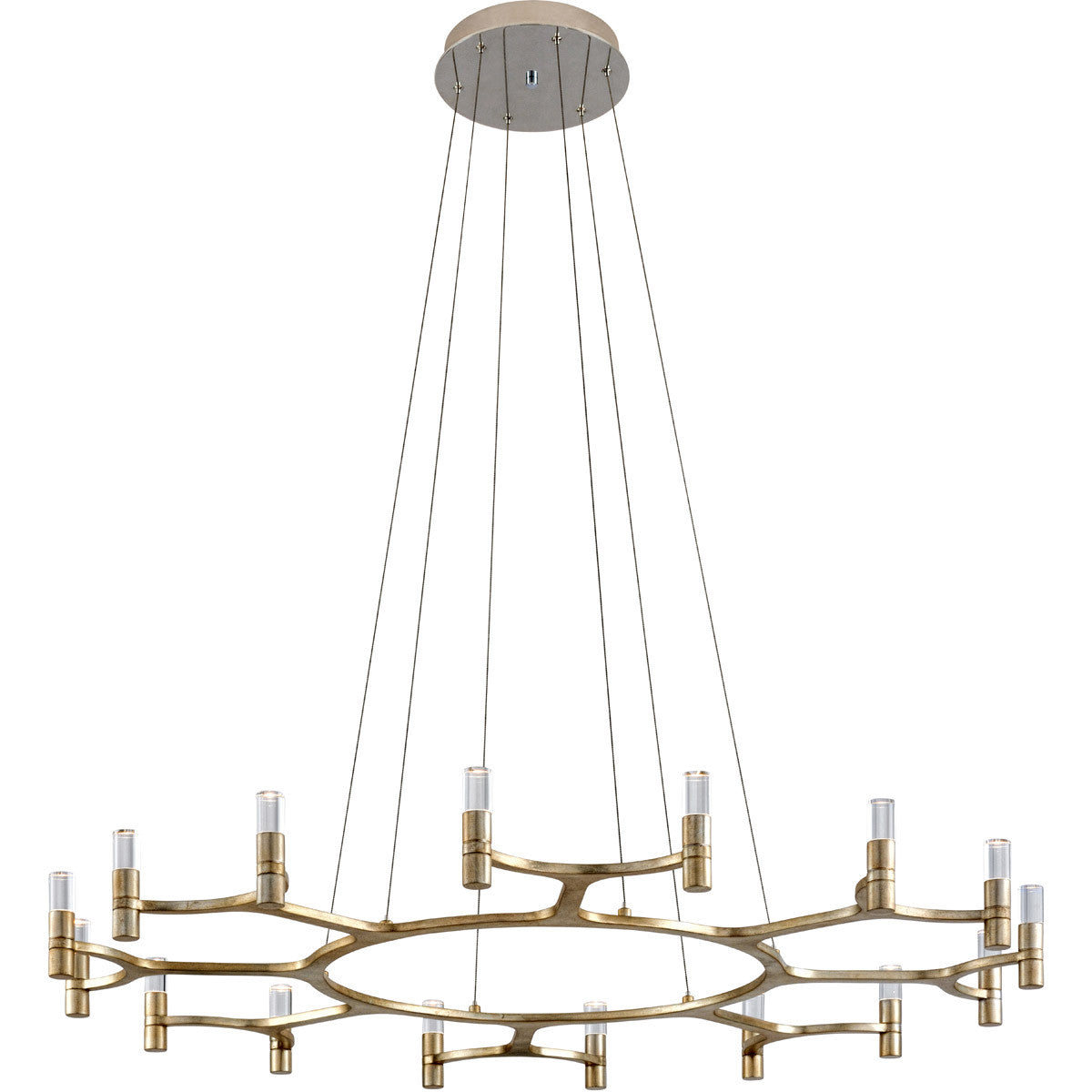 Corbett Lighting Nexus Chandelier in Satin Silver Leaf 258-016