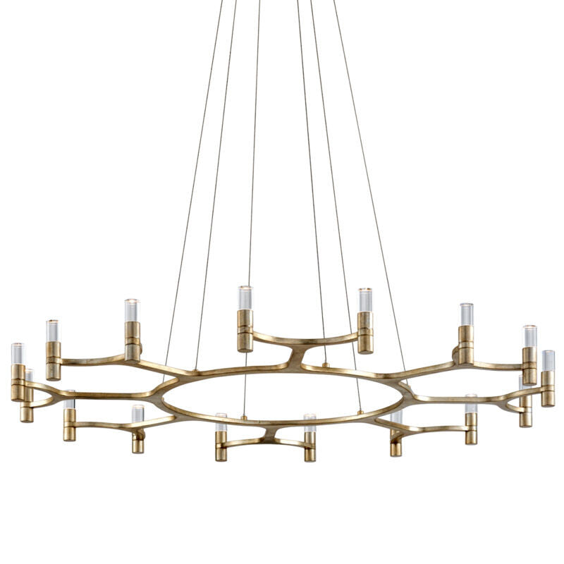 Corbett Lighting Nexus Chandelier in Satin Silver Leaf 258-016