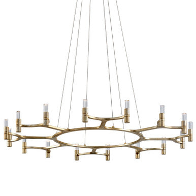 Corbett Lighting Nexus Chandelier in Satin Silver Leaf 258-016