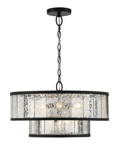 Lumanity Lighting Chelsea 4-Light Mirrored Two-Tier Drum Chandelier in Painted Oil Rubbed Bronze  L098-0002