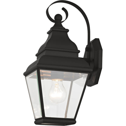 Livex Lighting Exeter Collection 1 Light Black Outdoor Wall Lantern in Black 2590-04