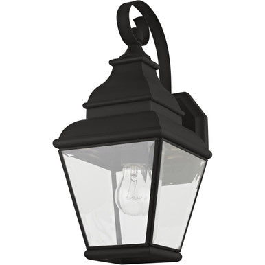 Livex Lighting Exeter Collection 1 Light Black Outdoor Wall Lantern in Black 2590-04