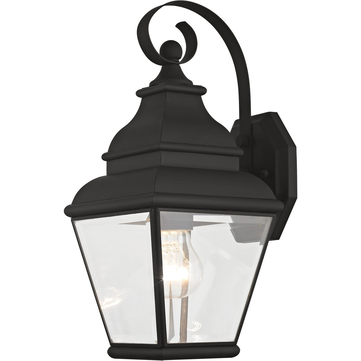 Livex Lighting Exeter Collection 1 Light Black Outdoor Wall Lantern in Black 2590-04