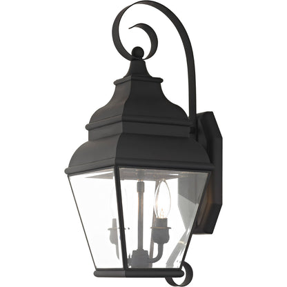 Livex Lighting Exeter Collection 2 Light Black Outdoor Wall Lantern in Black 2591-04