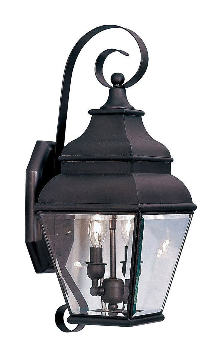 Livex Lighting Exeter Collection 2 Light Bronze Outdoor Wall Lantern in Bronze 2591-07