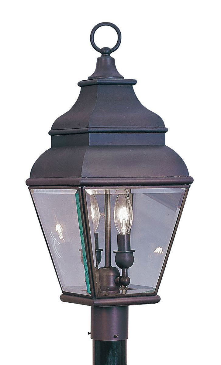 Livex Lighting Exeter Collection 2 Light Bronze Outdoor Post Lantern in Bronze 2592-07