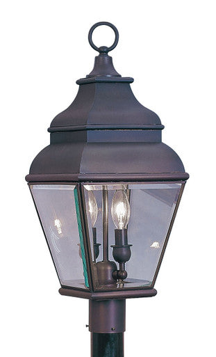 Livex Lighting Exeter Collection 2 Light Bronze Outdoor Post Lantern in Bronze 2592-07