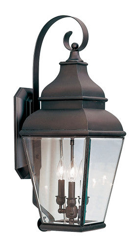 Livex Lighting Exeter Collection 3 Light Bronze Outdoor Wall Lantern in Bronze 2593-07