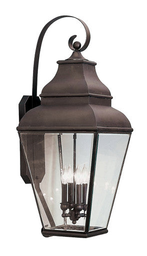 Livex Lighting Exeter Collection 4 Light Bronze Outdoor Wall Lantern in Bronze 2596-07