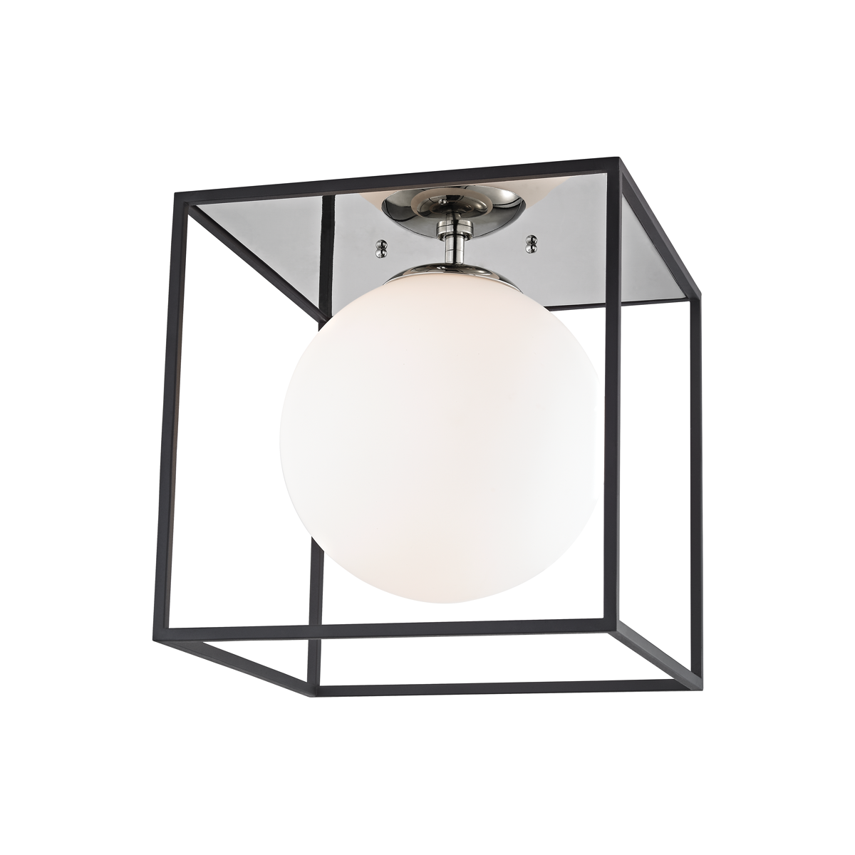 Mitzi 1 Light Flush Mount in Polished Nickel/Black H141501L-PN/BK