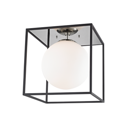 Mitzi 1 Light Flush Mount in Polished Nickel/Black H141501L-PN/BK