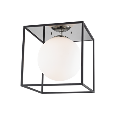 Mitzi 1 Light Flush Mount in Polished Nickel/Black H141501L-PN/BK