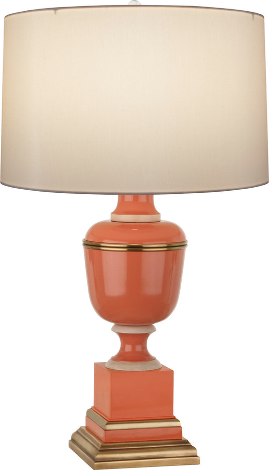 Robert Abbey Mary McDonald Annika Table Lamp in Tangerine Lacquered Paint with Natural Brass and Ivory Crackle Accents 2600X