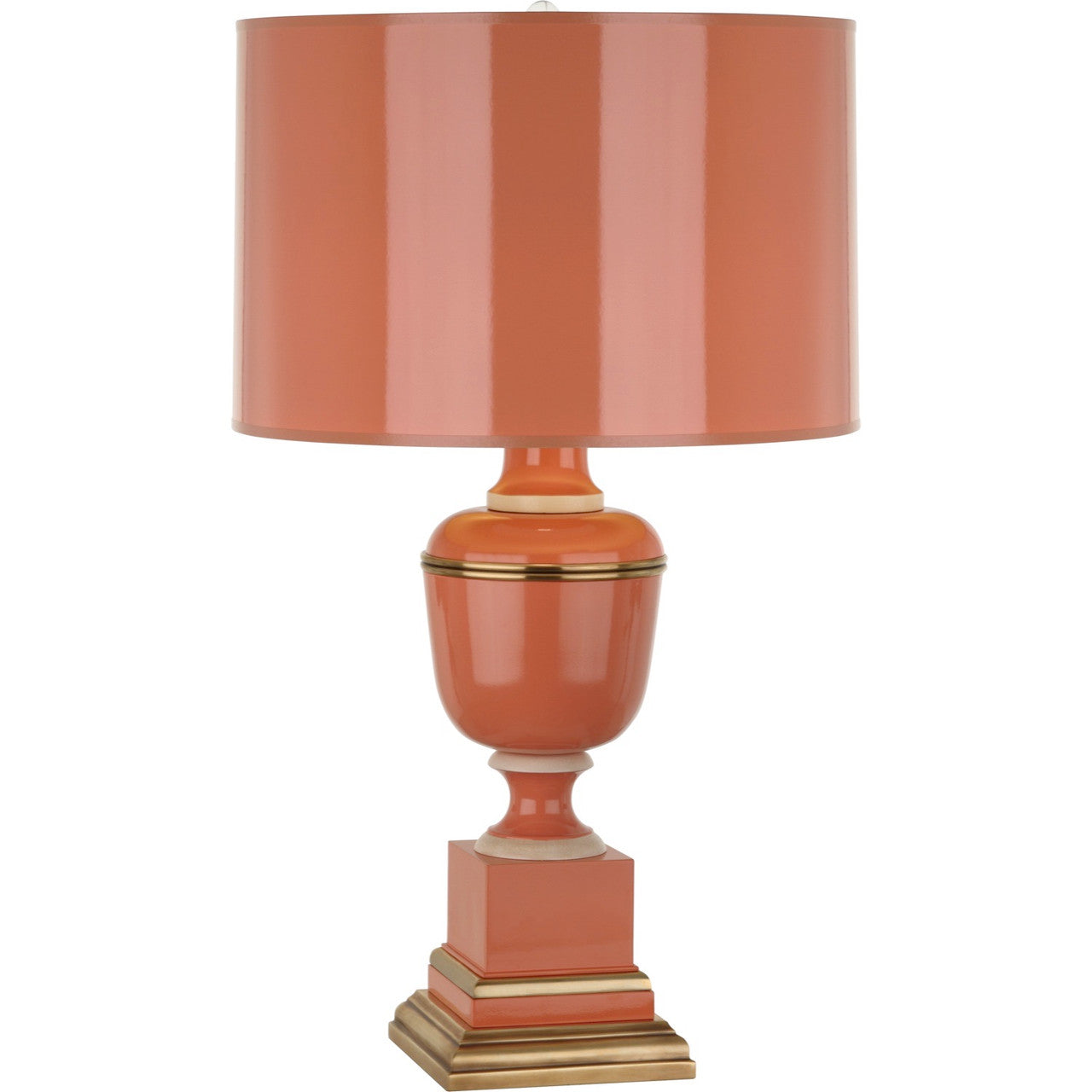 Robert Abbey Annika Table Lamp in Tangerine Lacquered Paint with Natural Brass and Ivory Crackle Accents 2600