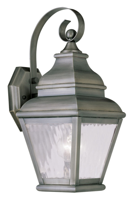 Livex Lighting Exeter Collection 1 Light VPW Outdoor Wall Lantern in Vintage Pewter 2601-29