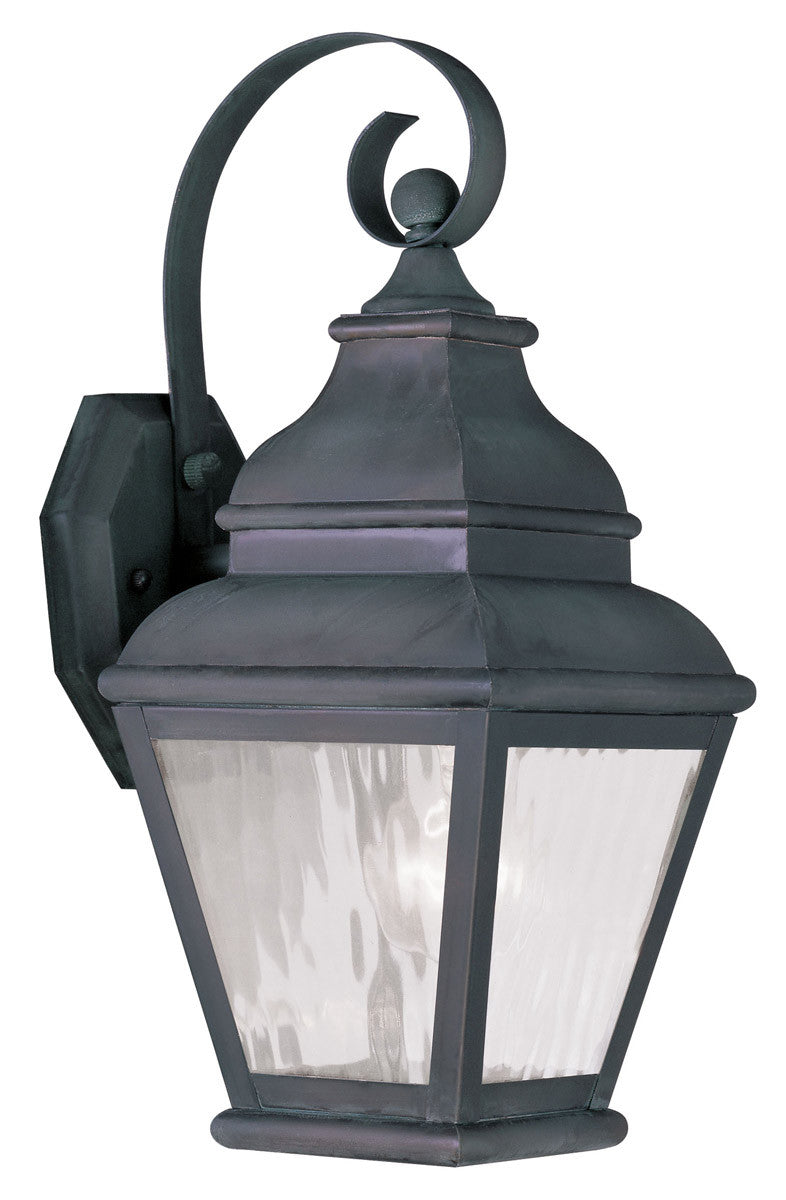 Livex Lighting Exeter Collection 1 Light Charcoal Outdoor Wall Lantern in Charcoal 2601-61