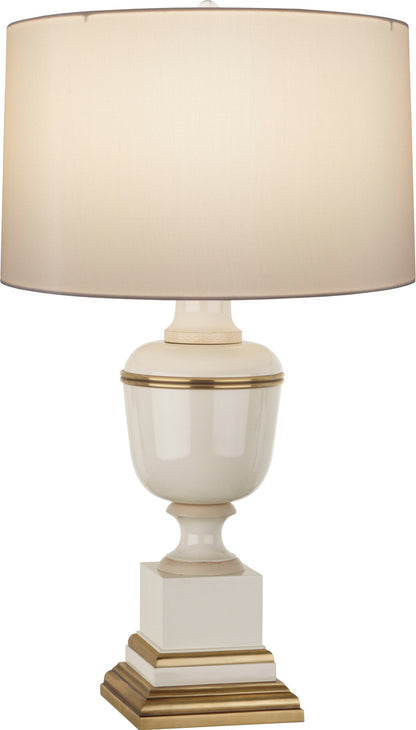 Robert Abbey Mary McDonald Annika Table Lamp in Ivory Lacquered Paint with Natural Brass and Ivory Crackle Accents 2601X