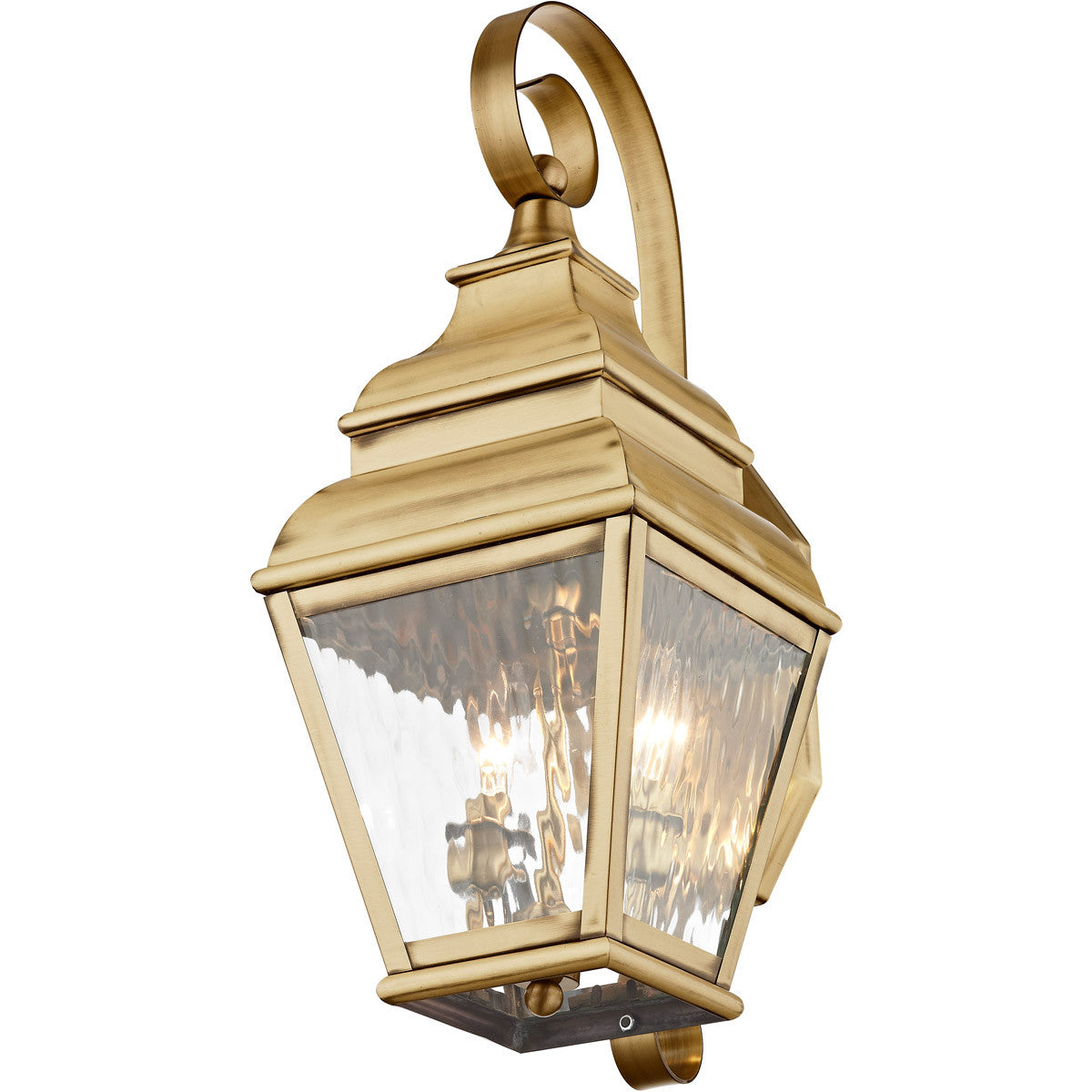 Livex Lighting Exeter Collection 2 Light AB Outdoor Wall Lantern in Antique Brass 2602-01