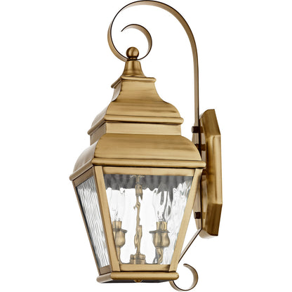 Livex Lighting Exeter Collection 2 Light AB Outdoor Wall Lantern in Antique Brass 2602-01