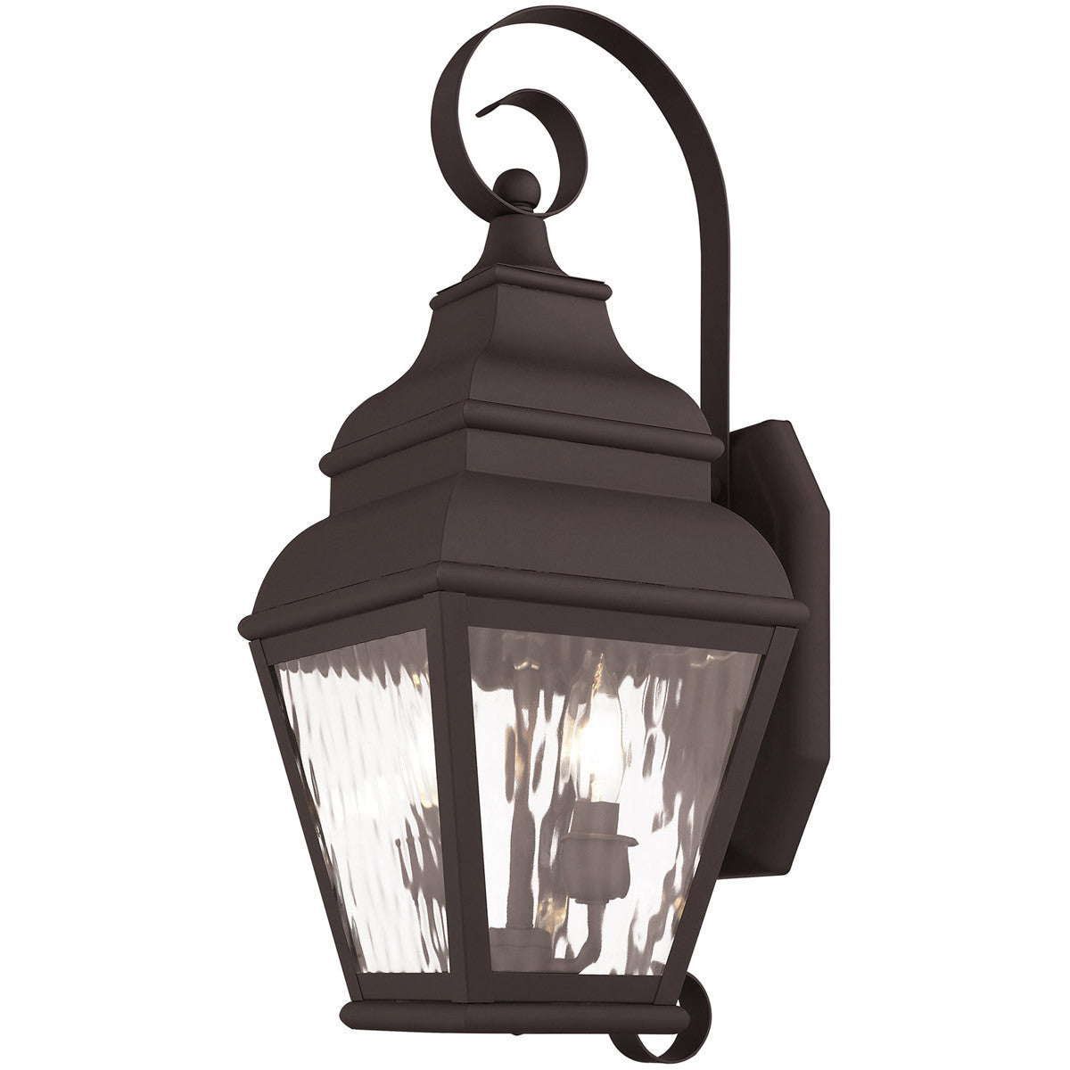 Livex Lighting Exeter Collection 2 Light Bronze Outdoor Wall Lantern in Bronze 2602-07