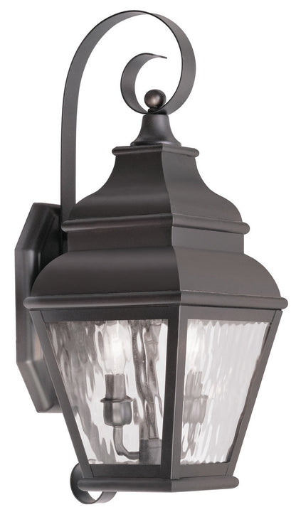 Livex Lighting Exeter Collection 2 Light Bronze Outdoor Wall Lantern in Bronze 2602-07