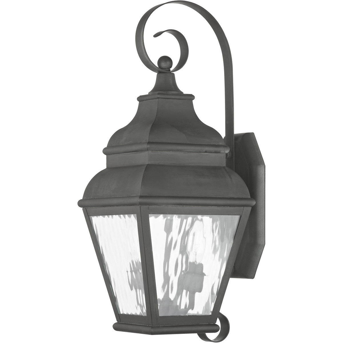 Livex Lighting Exeter Collection 2 Light Charcoal Outdoor Wall Lantern in Charcoal 2602-61