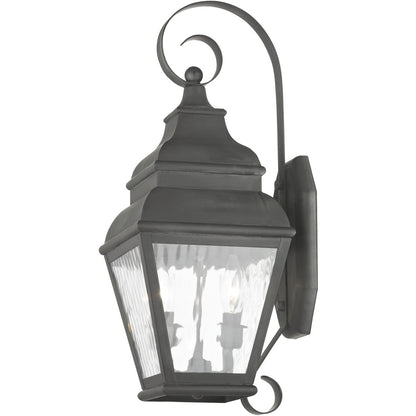 Livex Lighting Exeter Collection 2 Light Charcoal Outdoor Wall Lantern in Charcoal 2602-61