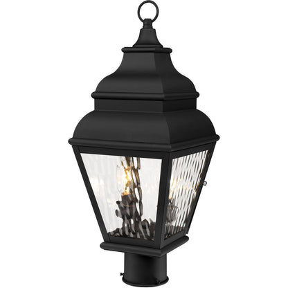 Livex Lighting Exeter Collection 2 Light Black Outdoor Post Lantern in Black 2603-04