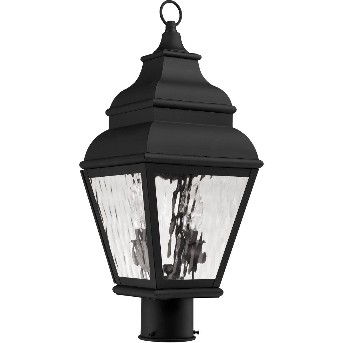 Livex Lighting Exeter Collection 2 Light Black Outdoor Post Lantern in Black 2603-04