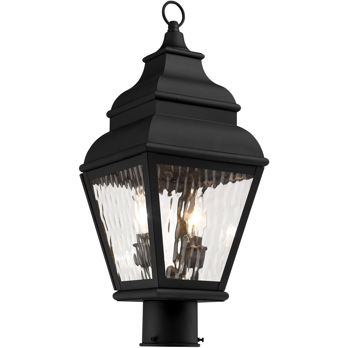 Livex Lighting Exeter Collection 2 Light Black Outdoor Post Lantern in Black 2603-04