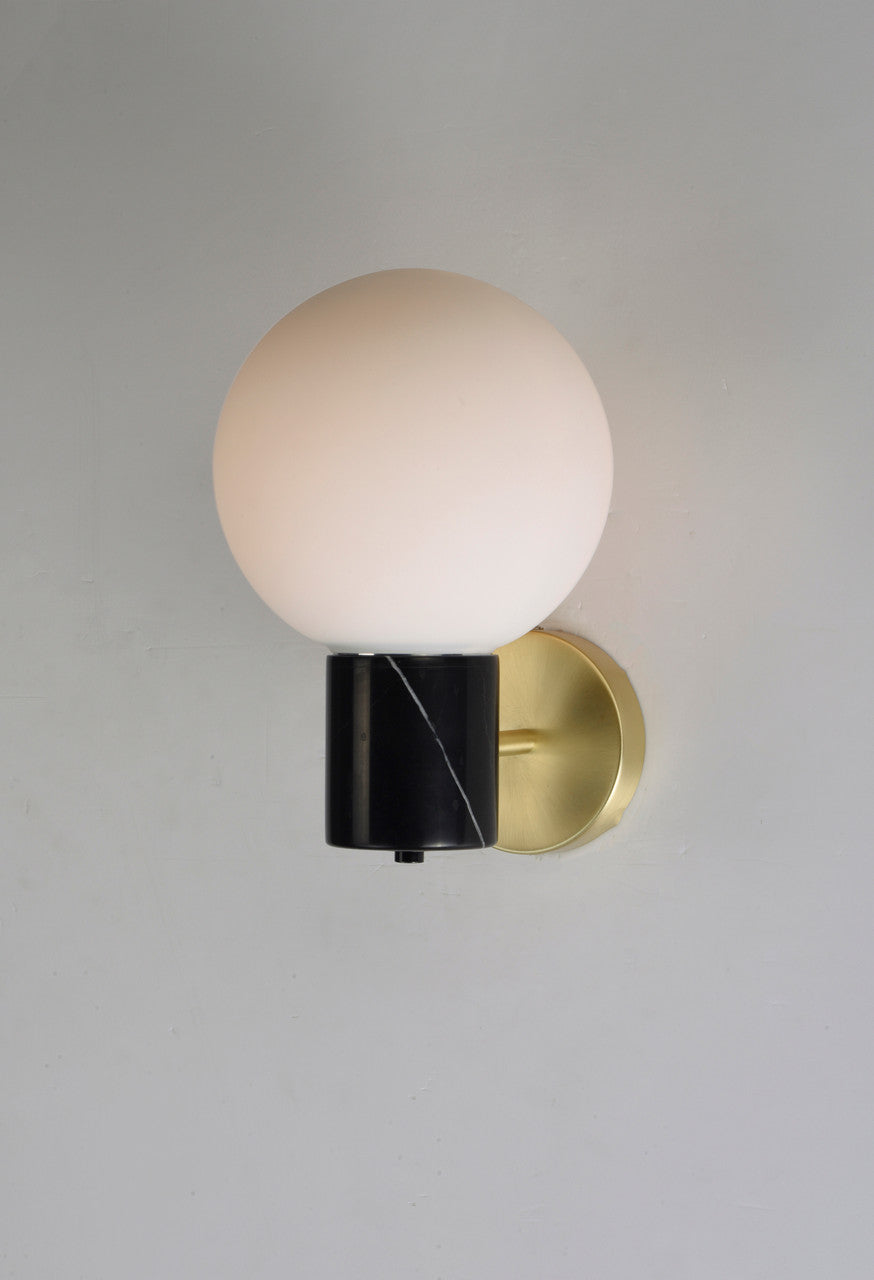 Maxim Vesper 1-Light Wall Sconce in Satin Brass / Black 26030SWSBRBK