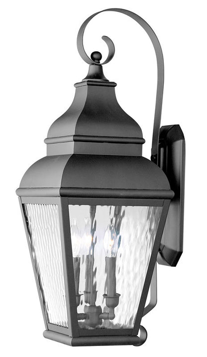 Livex Lighting Exeter Collection 3 Light Black Outdoor Wall Lantern in Black 2605-04