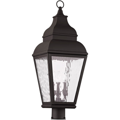 Livex Lighting Exeter Collection 3 Light Bronze Outdoor Post Lantern in Bronze 2606-07