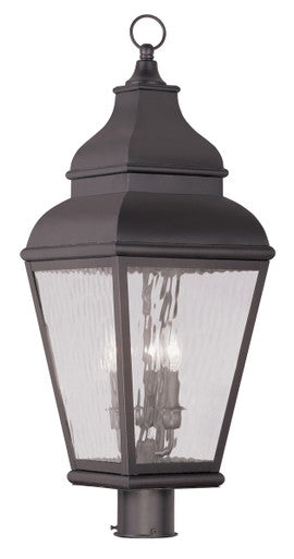 Livex Lighting Exeter Collection 3 Light Bronze Outdoor Post Lantern in Bronze 2606-07